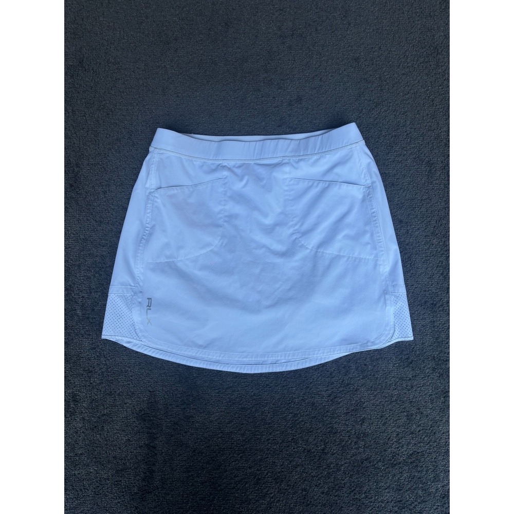 Ralph Lauren Skort Skirt Women's Size Medium White Stretch Pockets Elastic Waist